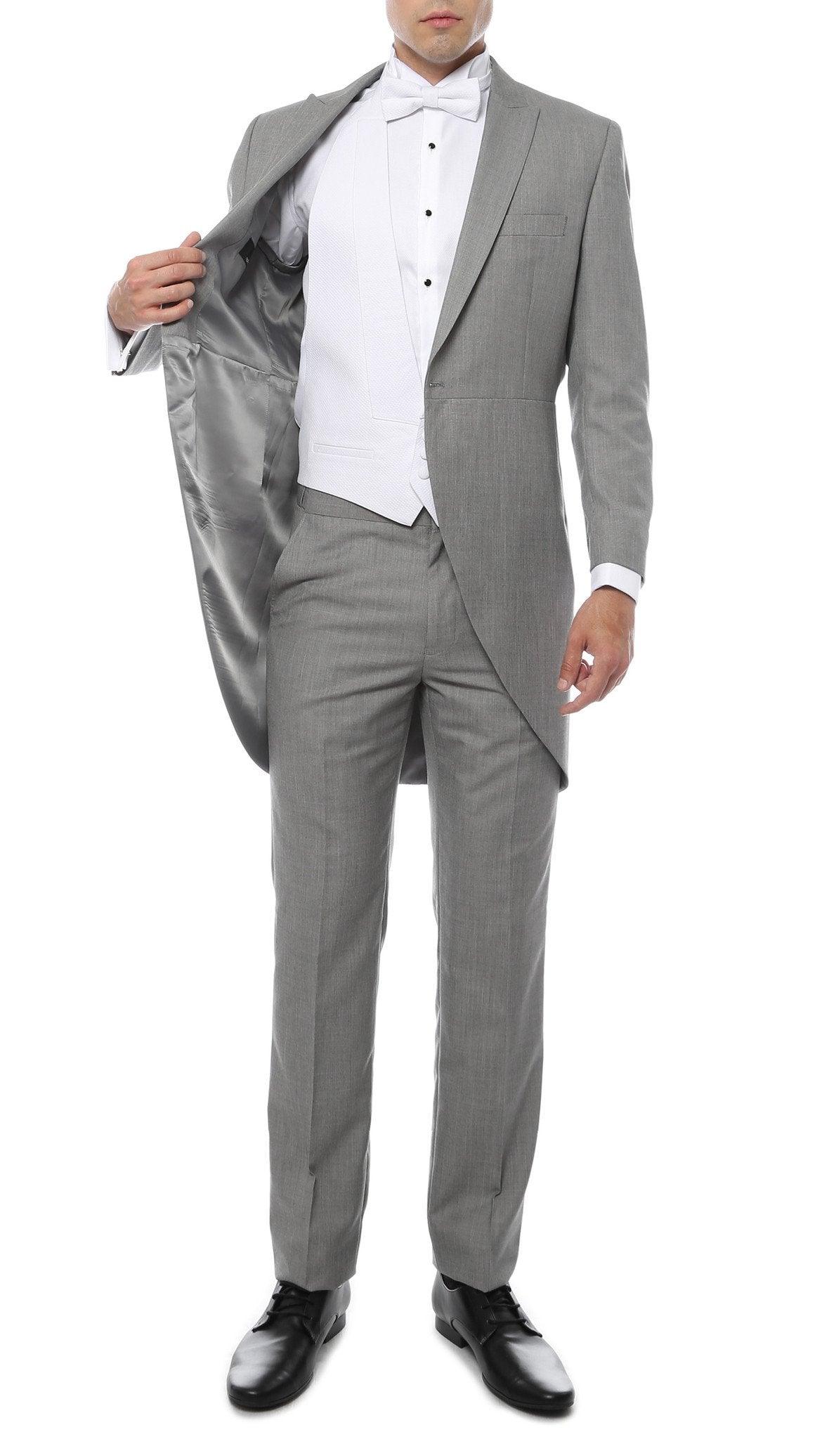 Ferrecci Men's Grey Cutaway Regular Fit 2 Piece Tuxedo Suit
