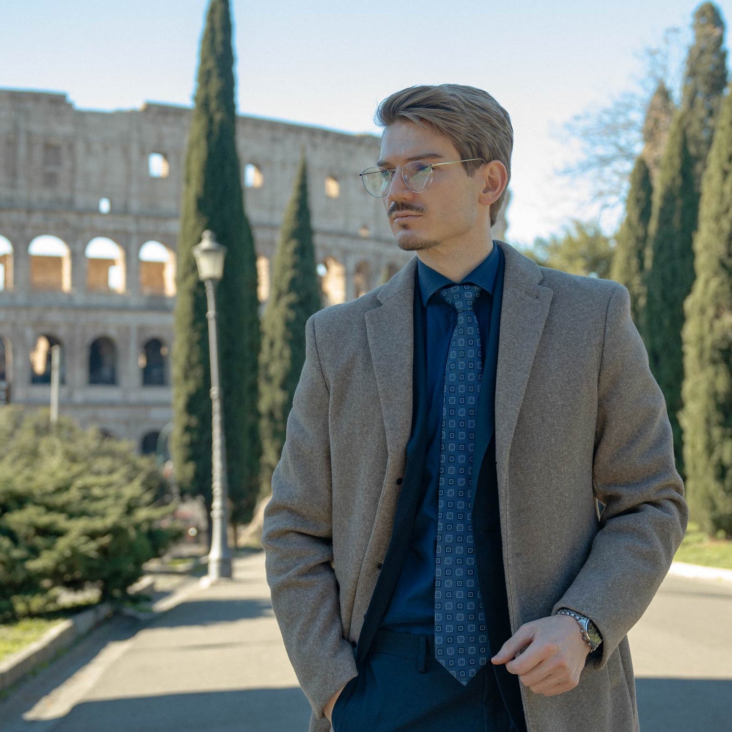 Trento - Silk Jacquard Tie - Blue