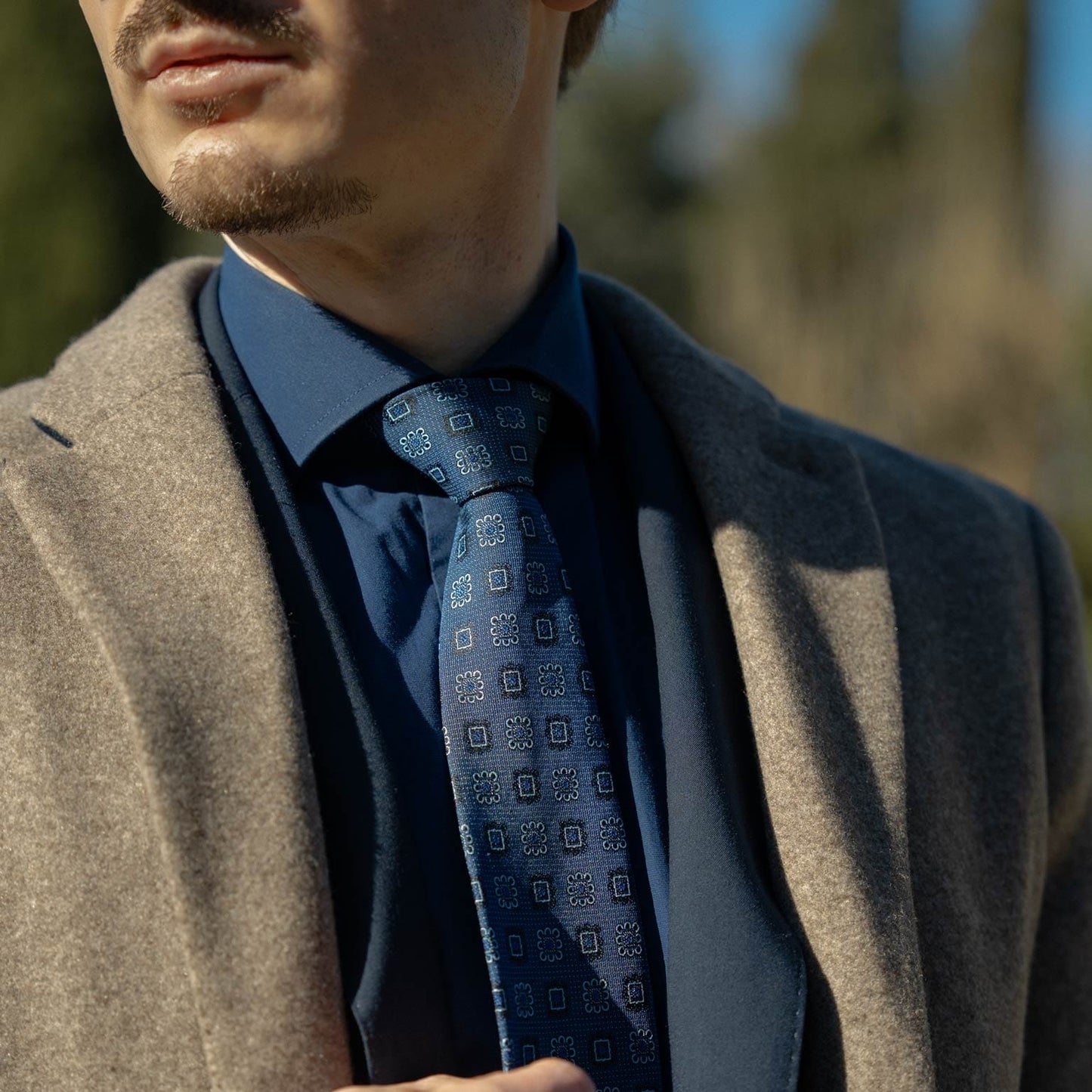 Trento - Silk Jacquard Tie - Blue - My Men's Shop