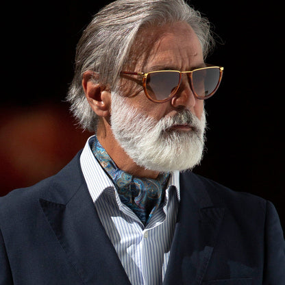 Bugatti - Silk Ascot Cravat Tie - Petrol Blue - My Men's Shop