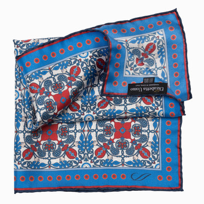 Nebbiolo - Silk Pocket Square - Blue and Red - My Men's Shop
