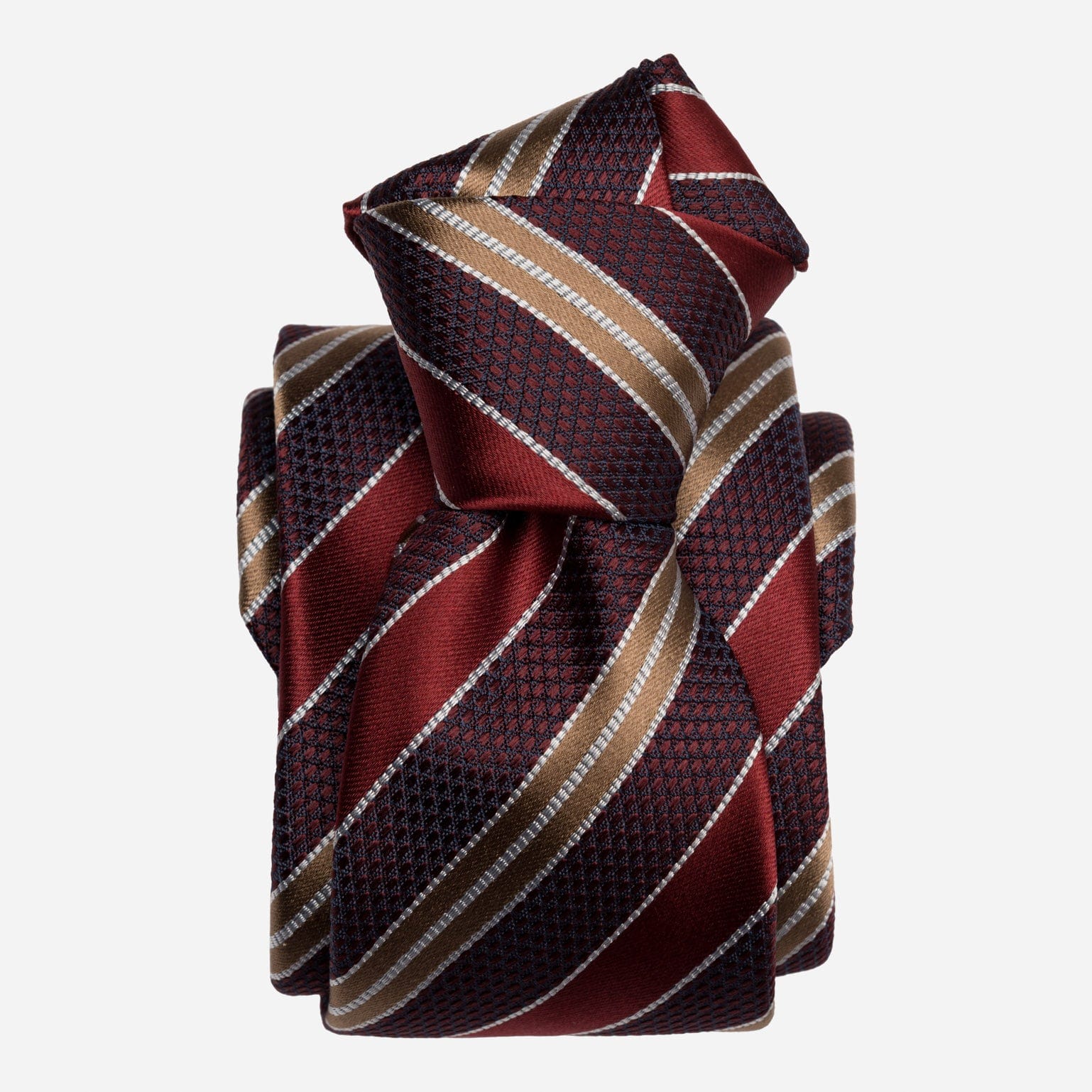 Vesuvio - Silk Jacquard Tie - Red and Burgundy - My Men's Shop