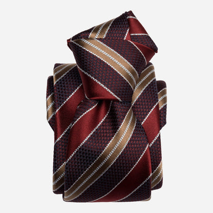 Vesuvio - Silk Jacquard Tie - Red and Burgundy - My Men's Shop