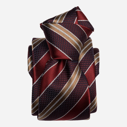 Vesuvio - Silk Jacquard Tie - Red and Burgundy - My Men's Shop