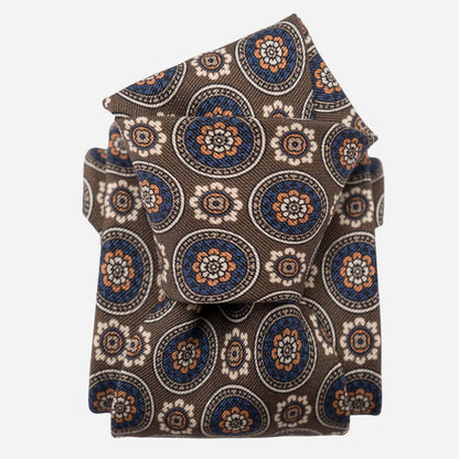 La Vigna - Printed Wool & Silk Tie - Brown - My Men's Shop