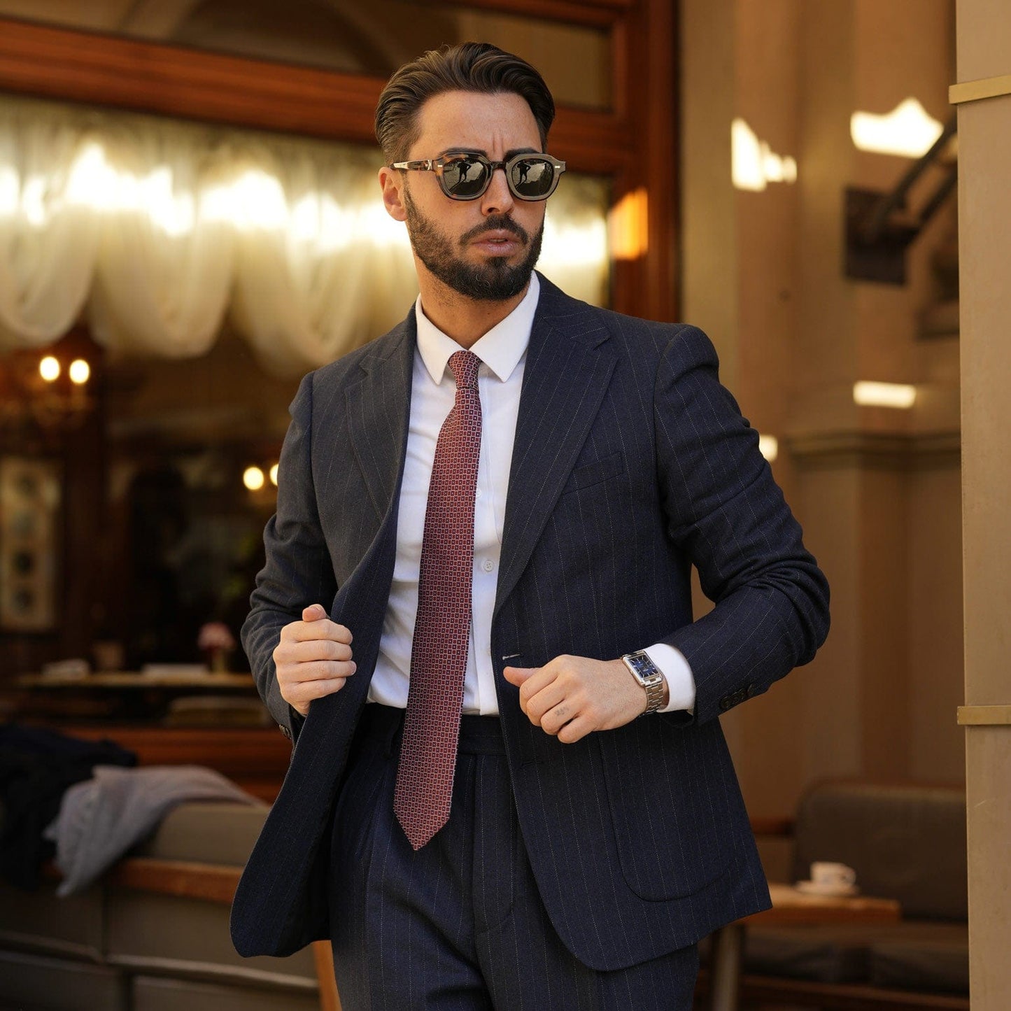 Ravenna - Silk Jacquard Tie - Burgundy