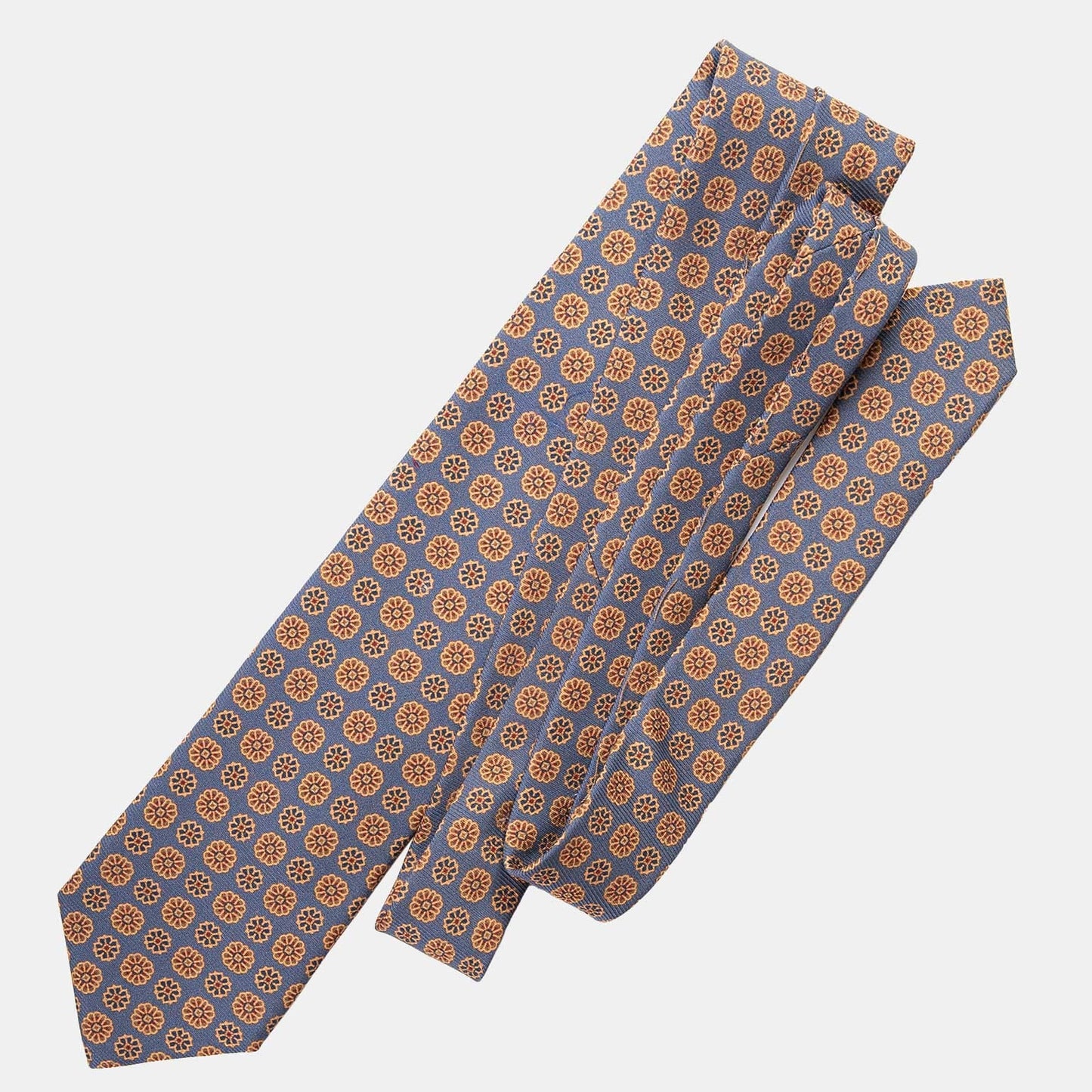 Claudius - Printed Madder Silk Tie - Venetian Blue - My Men's Shop