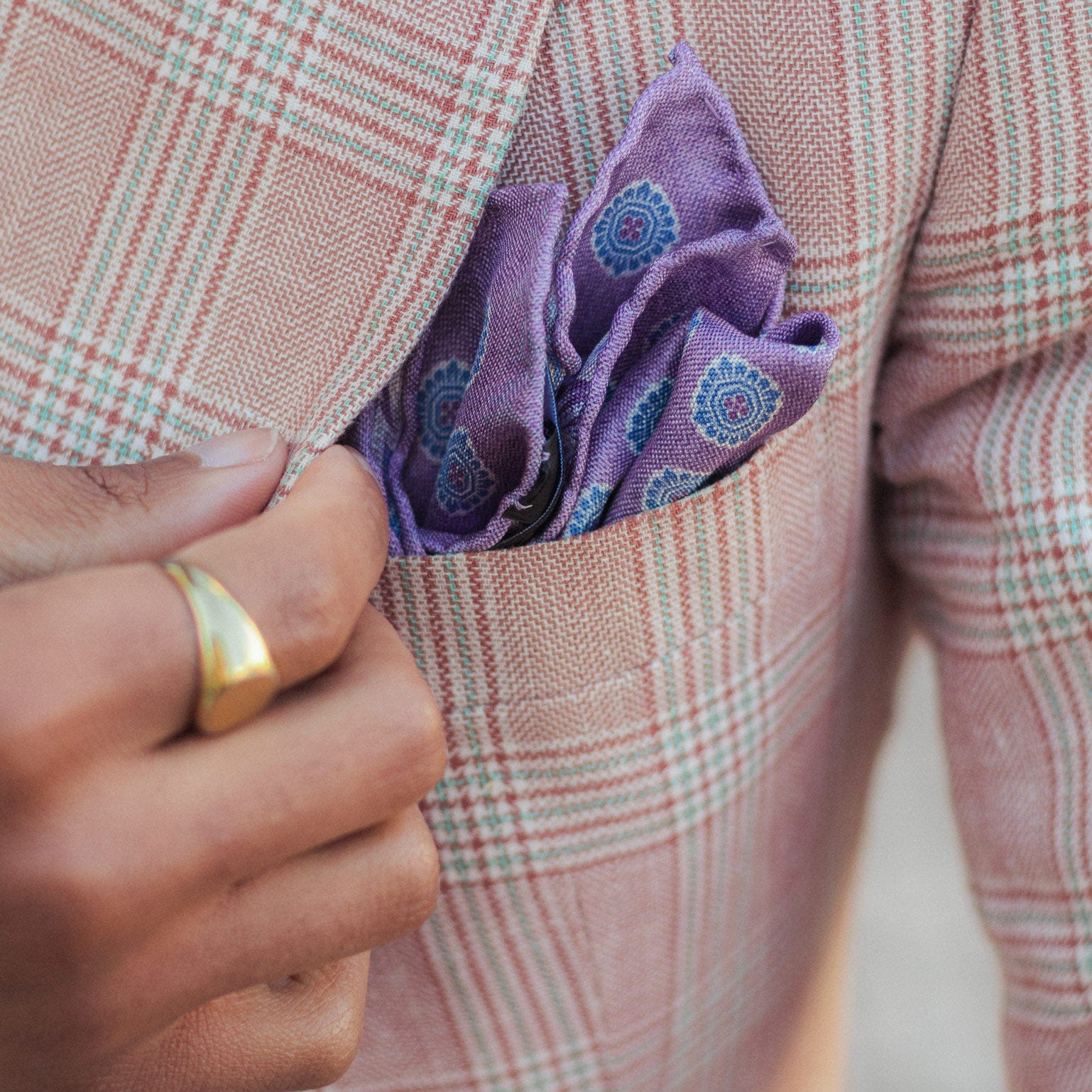 Assisi - Double Sided Silk Pocket Square - Lavender - My Men's Shop