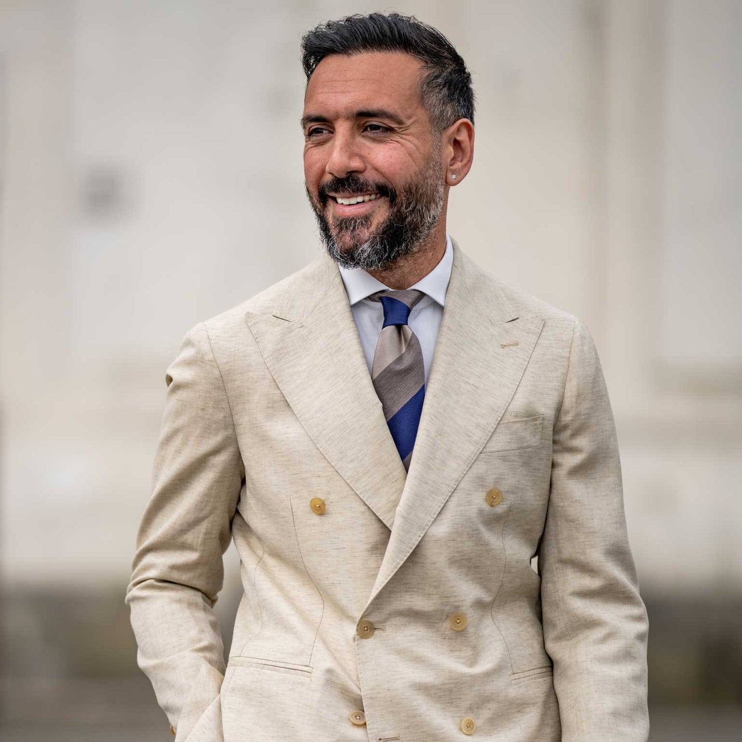 Conero - Silk Jacquard Tie - Taupe Grey - My Men's Shop