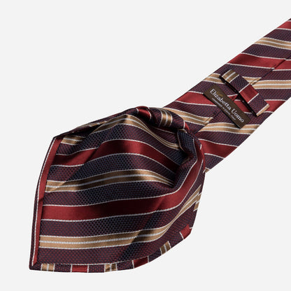 Vesuvio - Silk Jacquard Tie - Red and Burgundy - My Men's Shop
