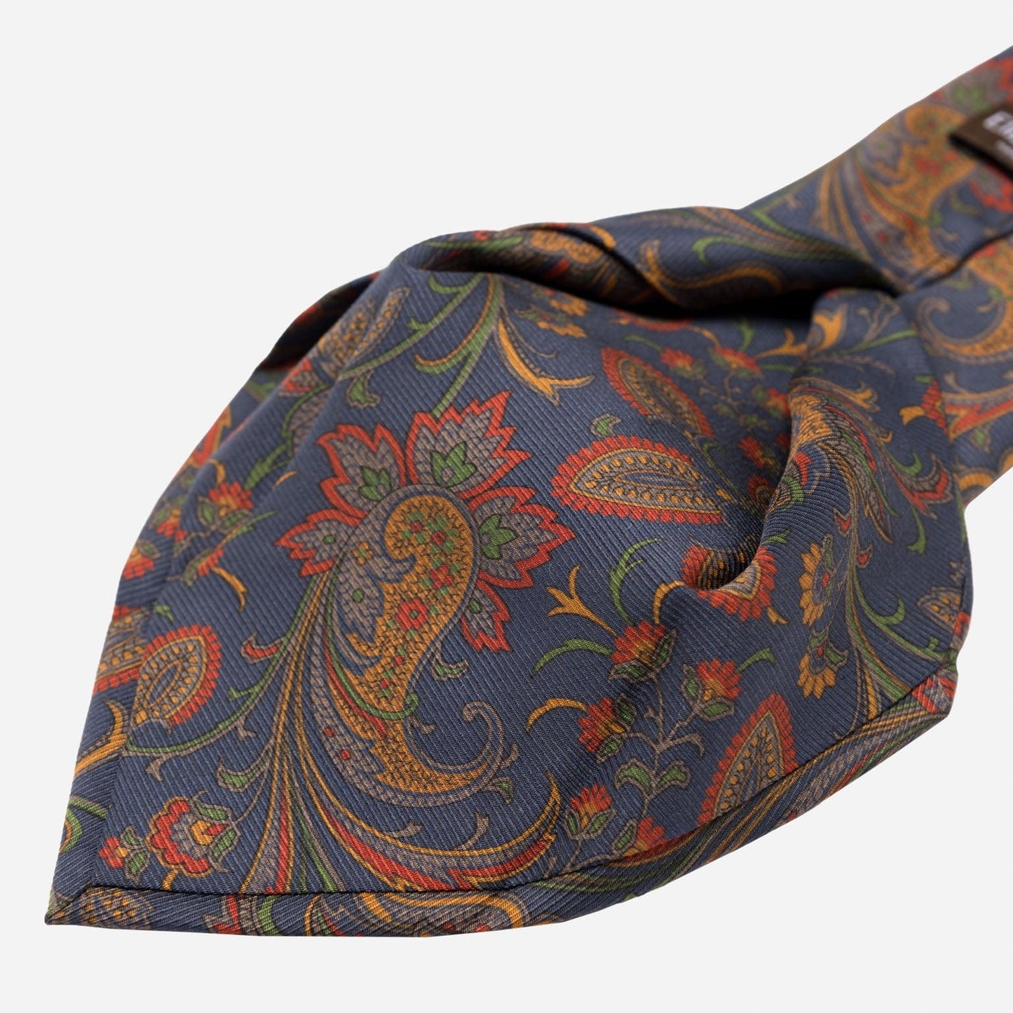 Borromeo - Printed Madder Silk Tie - Navy - My Men's Shop