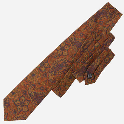 Trevi - Printed Madder Silk Tie - Ginger