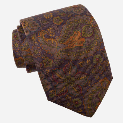 Trevi - Printed Madder Silk Tie - Plum - My Men's Shop