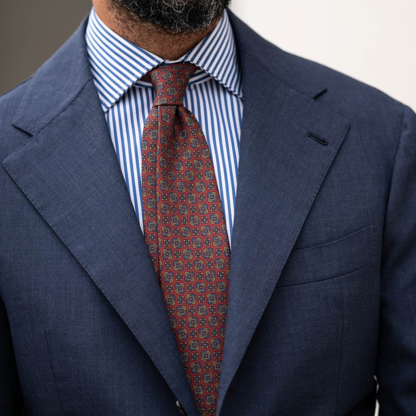 Parma - Printed Madder Silk Tie - Barn Red - My Men's Shop