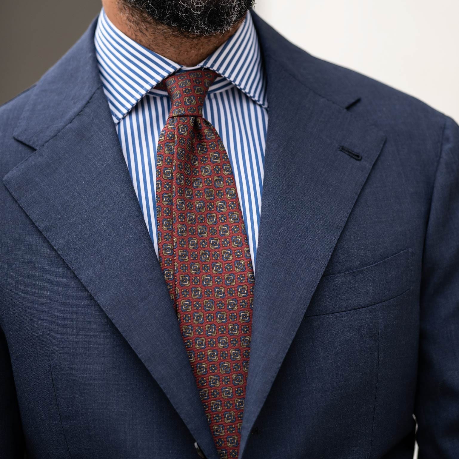 Parma - Printed Madder Silk Tie - Barn Red - My Men's Shop