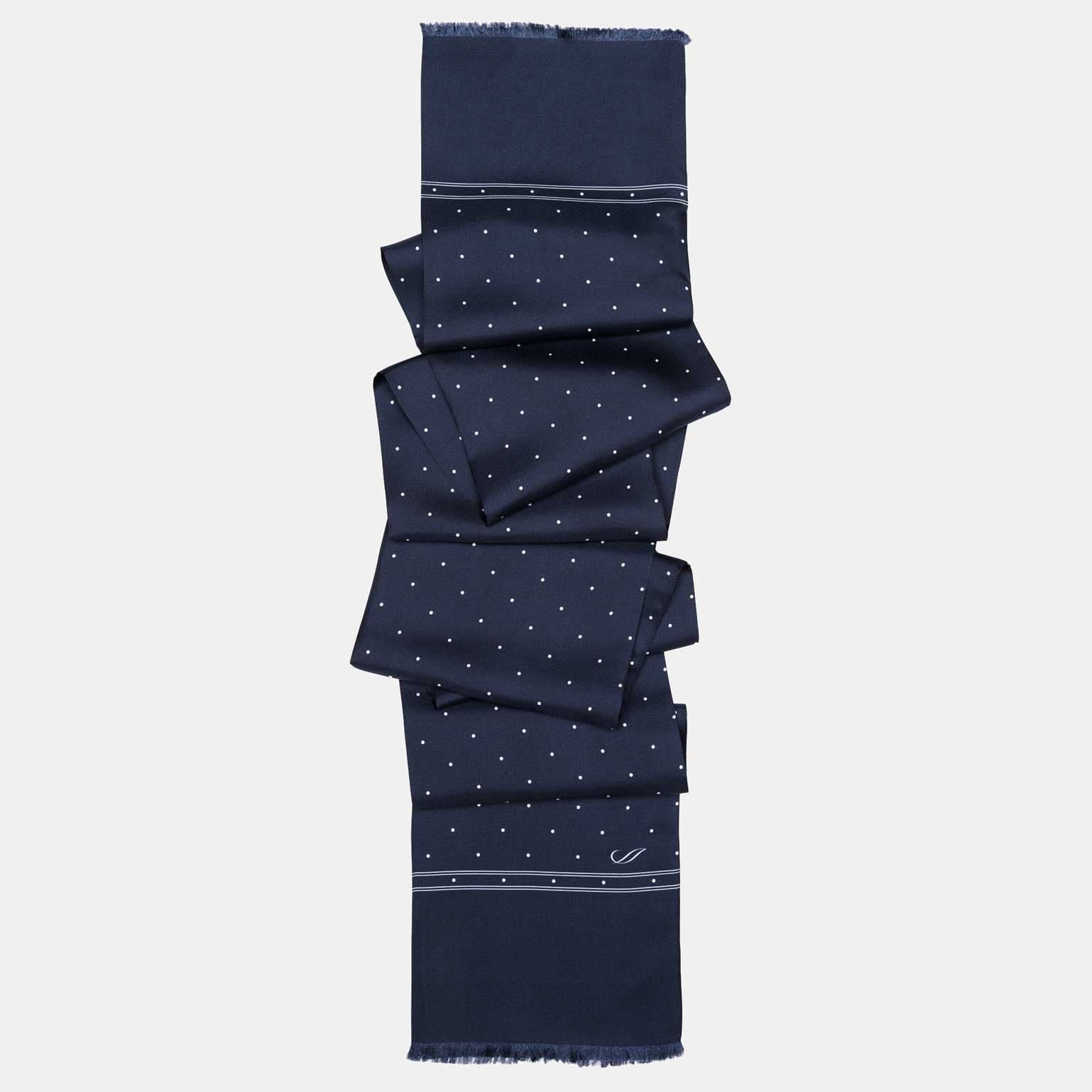 Savona - Slim Silk Scarf - Midnight Blue - My Men's Shop