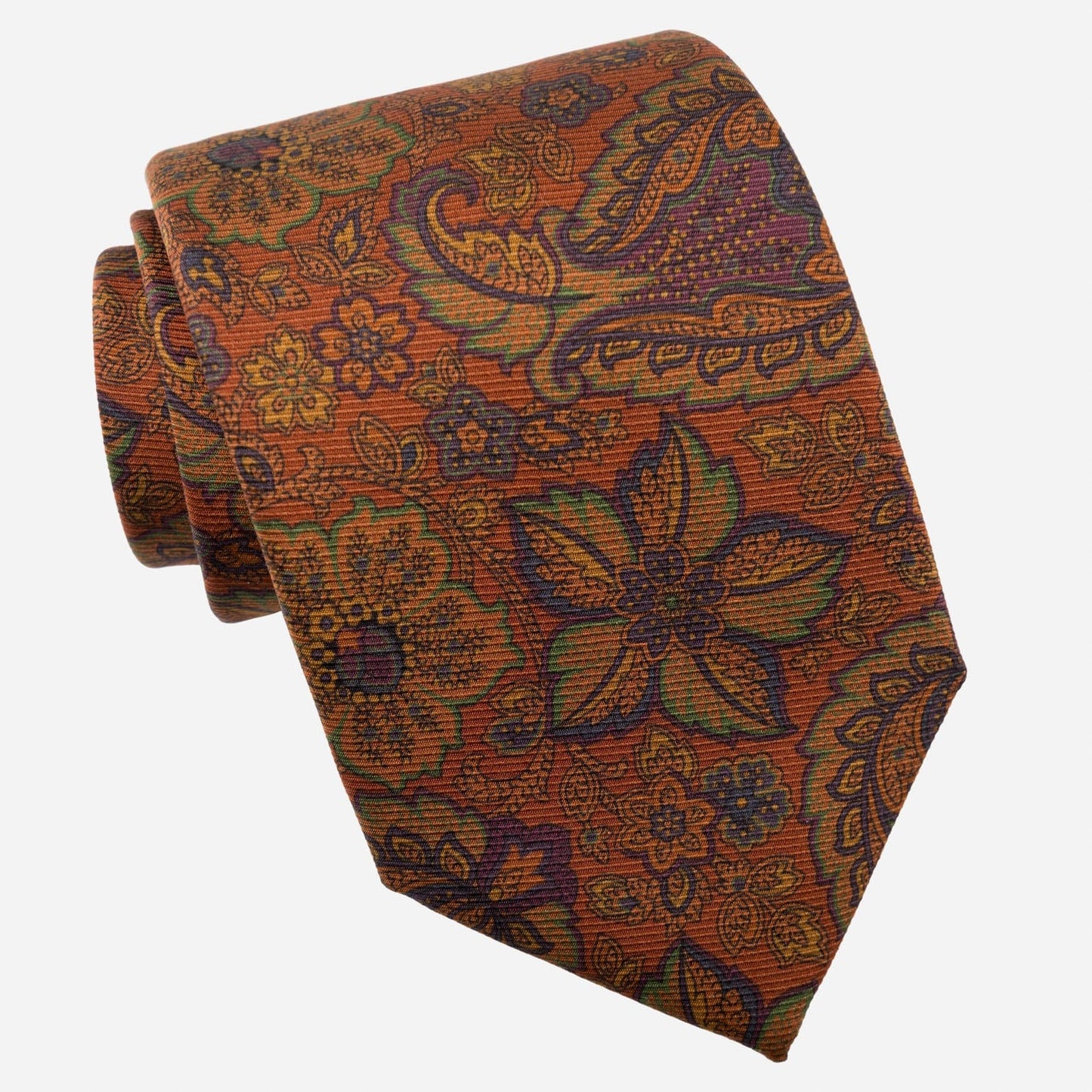 Trevi - Printed Madder Silk Tie - Ginger