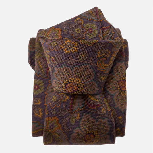 Trevi - Printed Madder Silk Tie - Plum - My Men's Shop