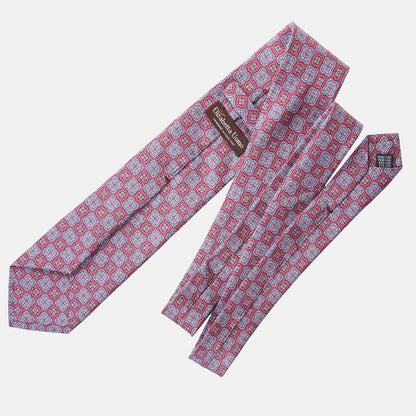 Veneto - Printed Silk Tie - Claret Red