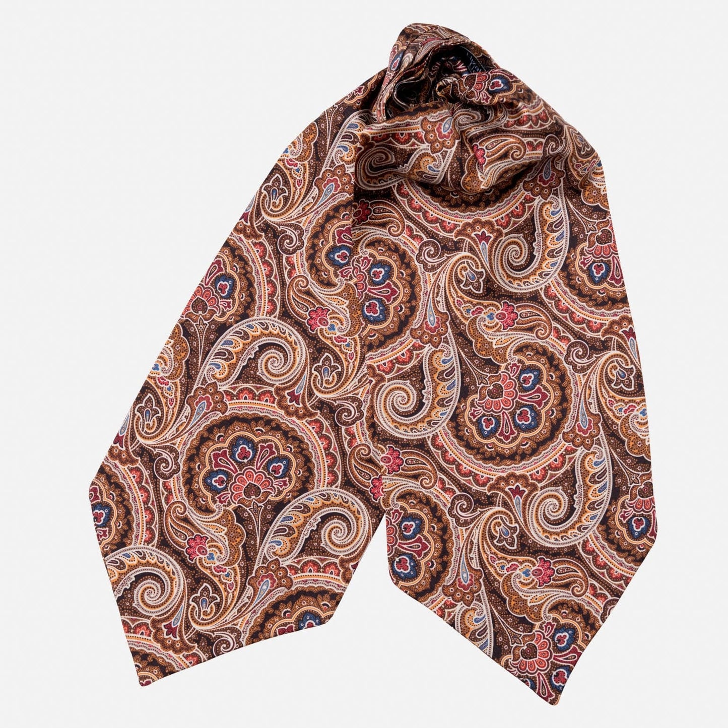 Bugatti - Silk Ascot Cravat Tie - Mahogany - My Men's Shop