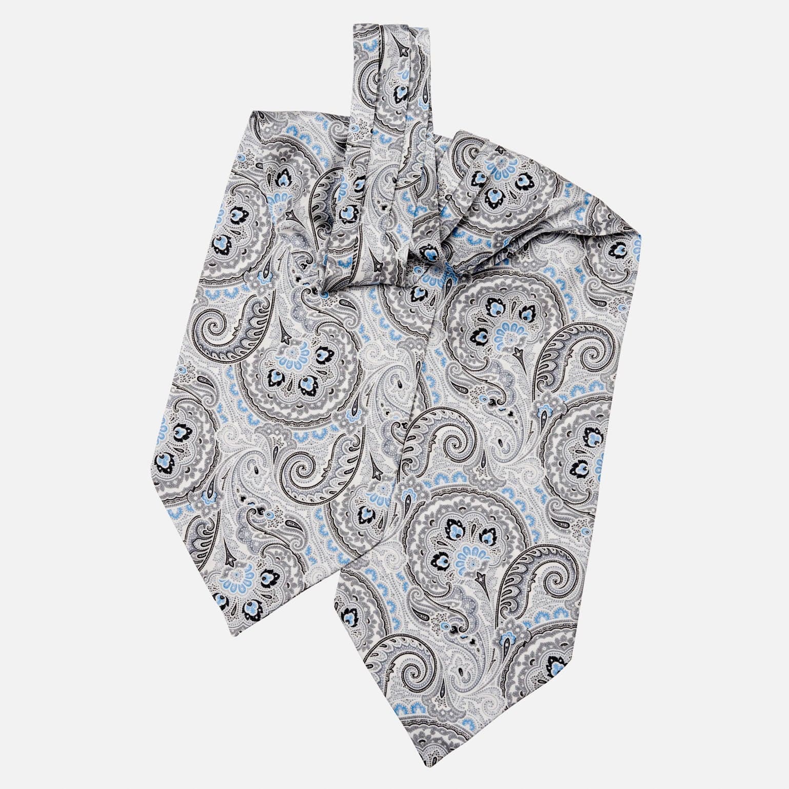Bugatti - Silk Ascot Cravat Tie - Grey - My Men's Shop