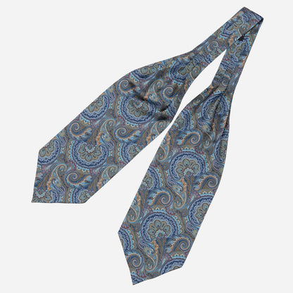 Bugatti - Silk Ascot Cravat Tie - Petrol Blue - My Men's Shop