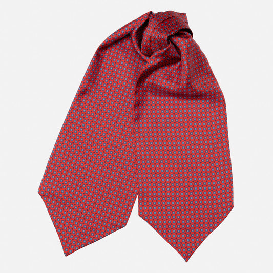 Navona - Silk Ascot Cravat Tie - Red - My Men's Shop