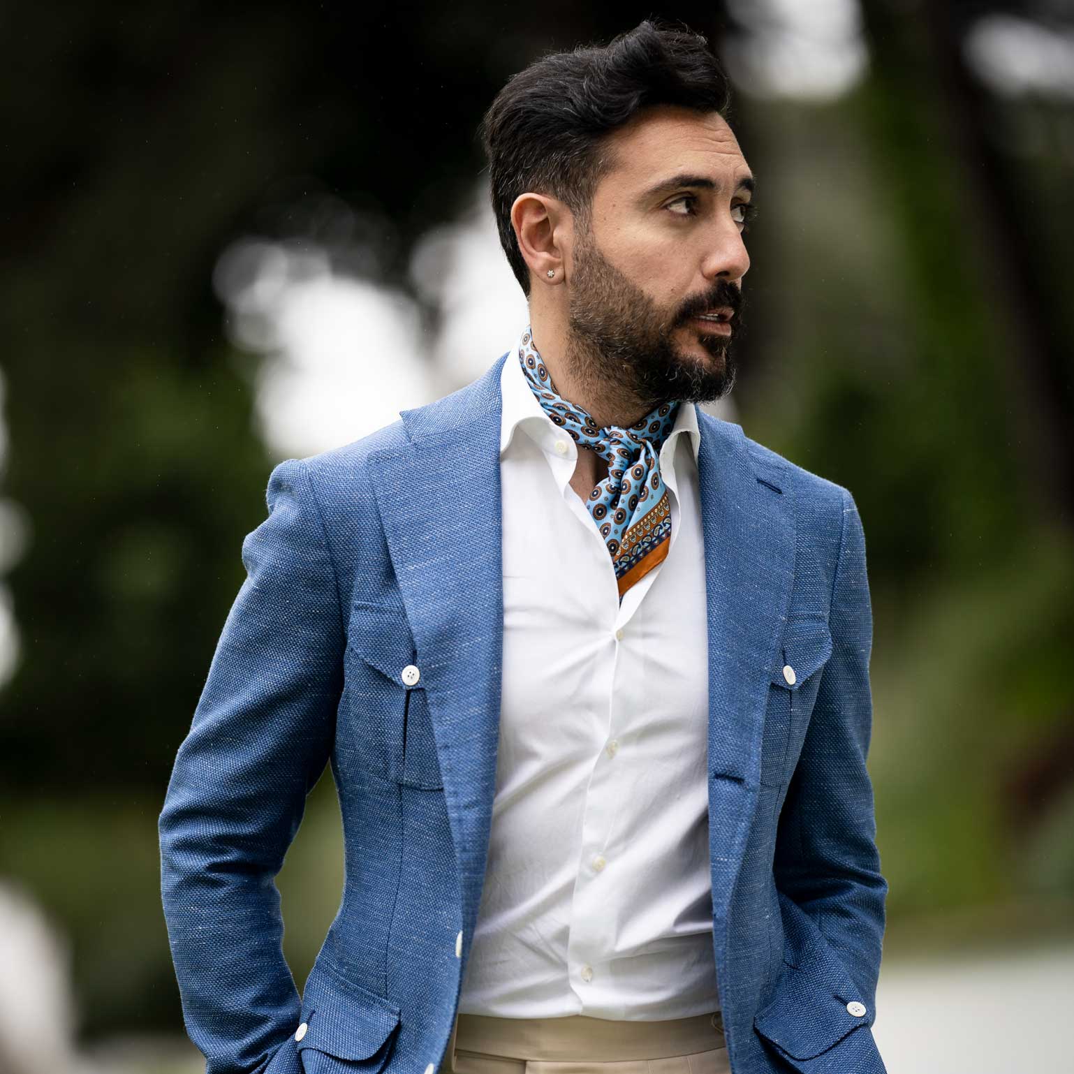 Toscana - Silk Neckerchief - Sky Blue - My Men's Shop