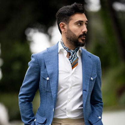 Toscana - Silk Neckerchief - Sky Blue - My Men's Shop