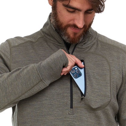 Sudadera de lana merino para hombre con cremallera de 1/4 - 100% Lana Merino
