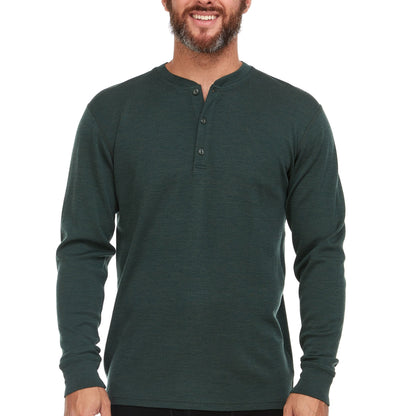 Midweight - Men's Long Sleeve Henley 100% Merino Wool - My Men's Shop