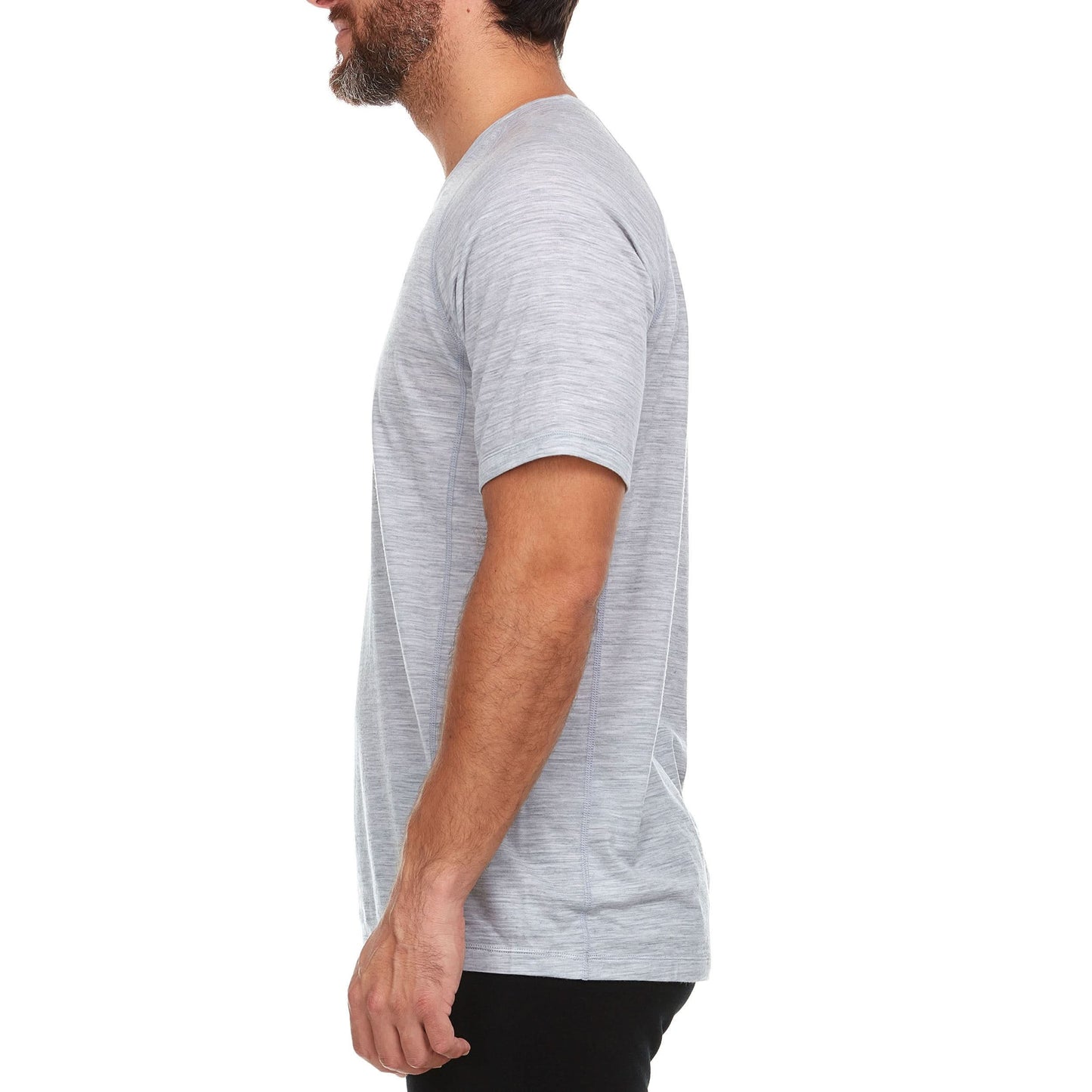 Camiseta con cuello de pico de lana merina para hombre - Microweight