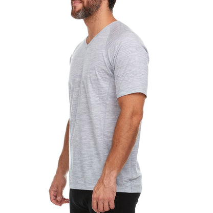 Camiseta con cuello de pico de lana merina para hombre - Microweight