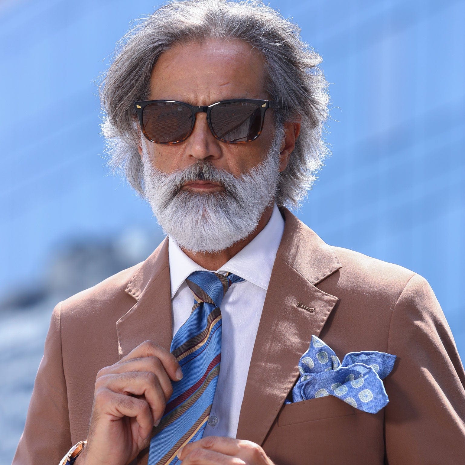 Battisti - Silk Jacquard Tie - Steel Blue - My Men's Shop
