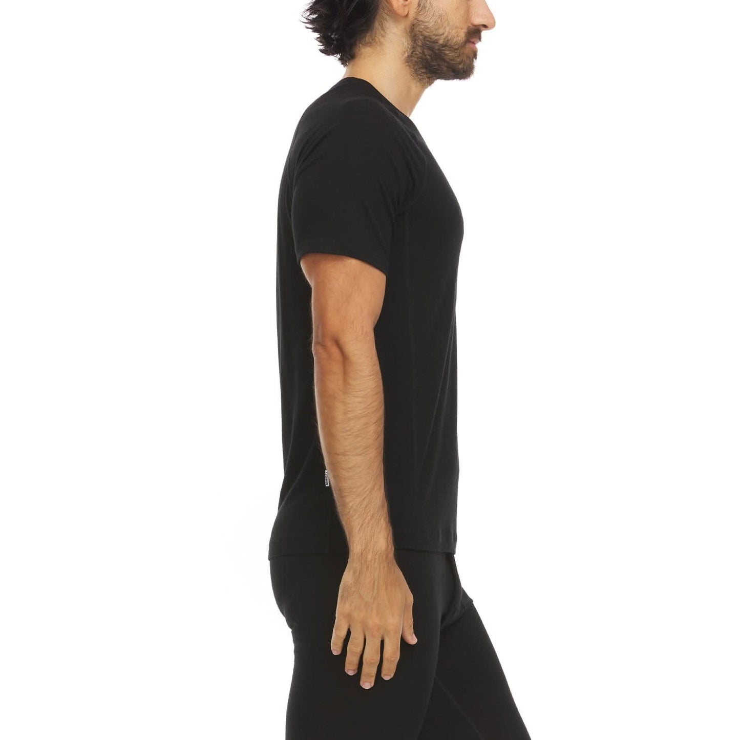 Camiseta con cuello de pico de lana merina para hombre - Microweight