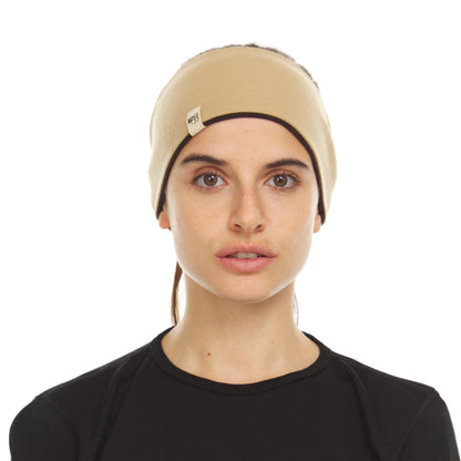 Cinta para la cabeza de lana reversible de peso medio - 100% lana merina