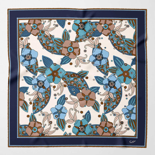 Martino - Silk Pocket Square - Blue - My Men's Shop