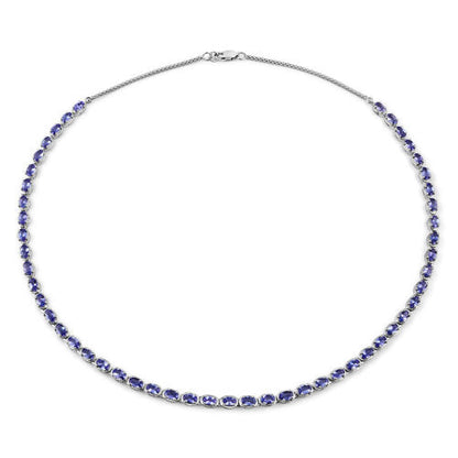 Collar de plata de ley .925 con tanzanita genuina de 10.00 quilates