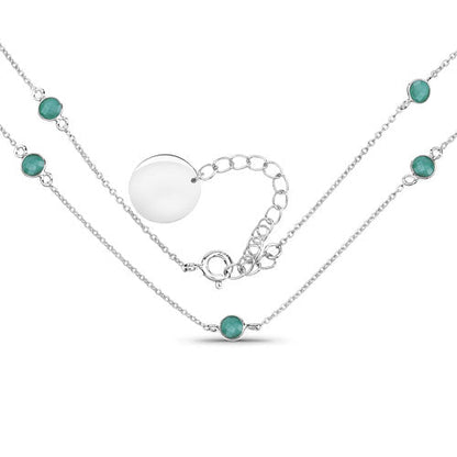 Collar de plata de ley .925 con esmeralda auténtica de 1,89 quilates