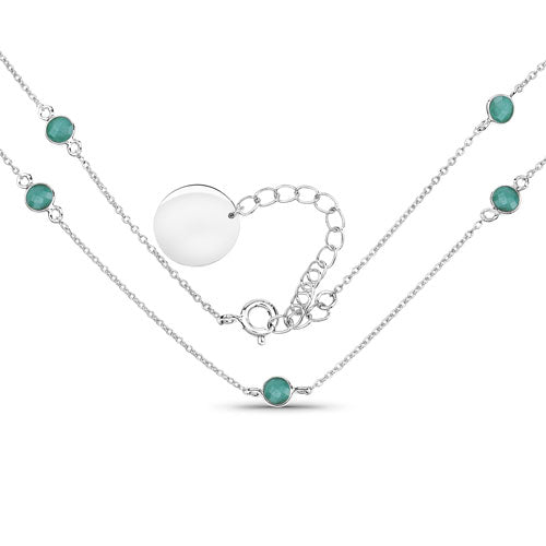 Collar de plata de ley .925 con esmeralda auténtica de 1,89 quilates