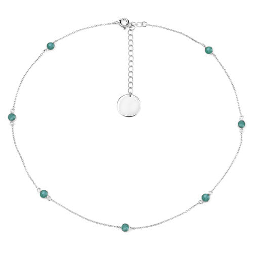 Collar de plata de ley .925 con esmeralda auténtica de 1,89 quilates