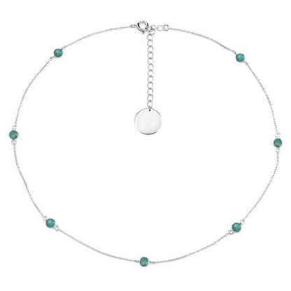 Collar de plata de ley .925 con esmeralda auténtica de 1,89 quilates