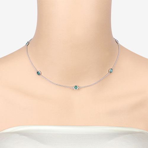 Collar de plata de ley .925 con esmeralda auténtica de 1,89 quilates