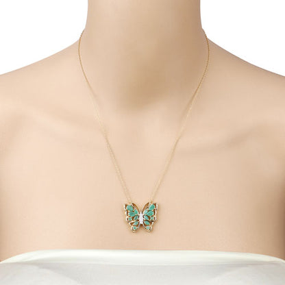 Collar de plata de ley .925 con esmeralda genuina de 2,60 quilates y circonitas blancas