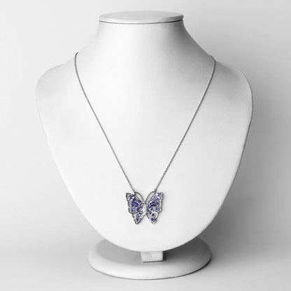 Collar de plata de ley .925 con tanzanita y circonita blanca genuinas de 2,76 quilates