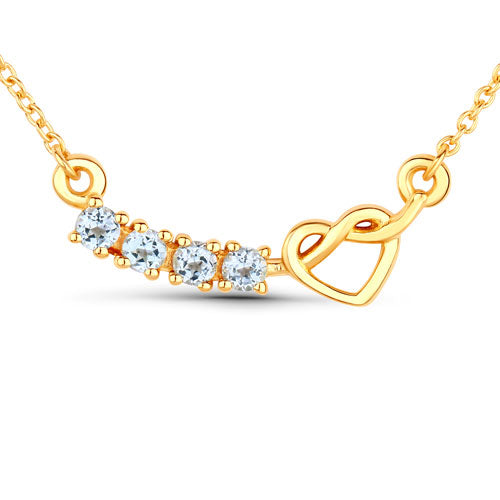 Collar de topacio azul genuino de 0.30 quilates de plata de ley .925