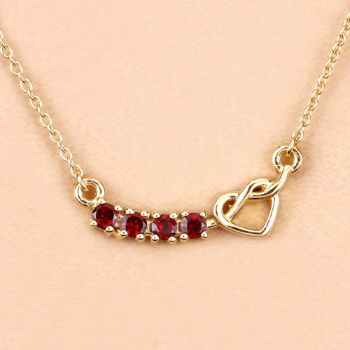 Collar de plata esterlina .925 con granate genuino de 0,32 quilates