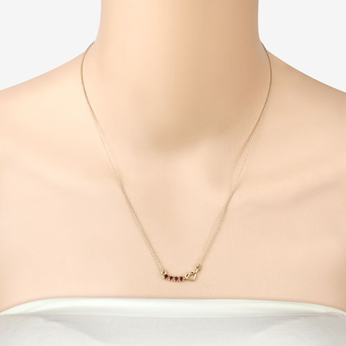 Collar de plata esterlina .925 con granate genuino de 0,32 quilates