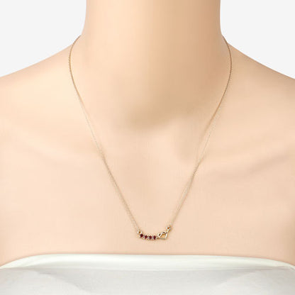 Collar de plata esterlina .925 con granate genuino de 0,32 quilates