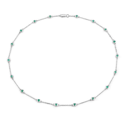 Collar de plata de ley .925 con esmeralda auténtica de 1.80 quilates